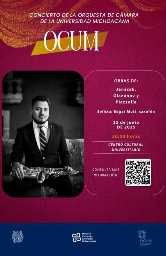 La Orquesta de Cámara de la Universidad Michoacana y Edgar Mutt Concretarán Mágico Repertorio en el  CCU